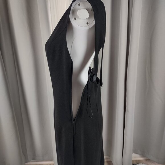 A.J. Bari Black Sleeveless Open Back Sheath Cocktail Dress Petite 10 - Picture 6 of 11